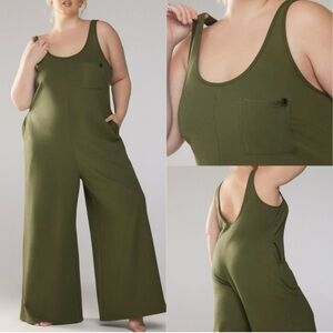 Savage x Fenty Olive Green Size 8-10 Xssential Relaxed Fit Wide Leg Jumpsuit NWT